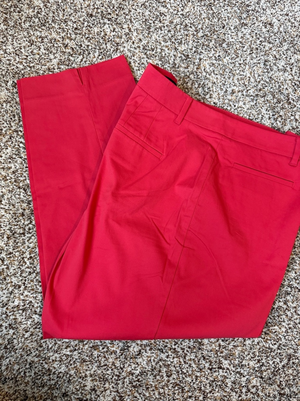 Ann Taylor Curvy Coral Cropped Dress Pants - Sleek Ankle Length